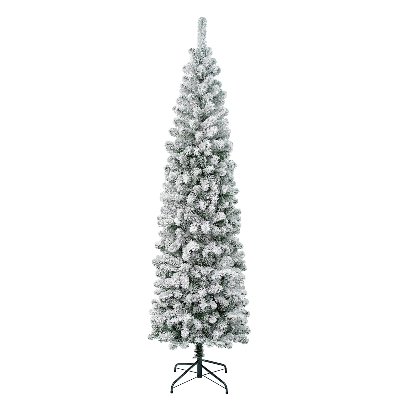 7.5ft. Unlit Acacia Pencil Slim Flocked Artificial Christmas Tree